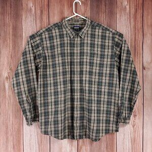 Patagonia Mens Size XXL Organic Cotton LS Button Up Flannel Shirt Plaid 53837